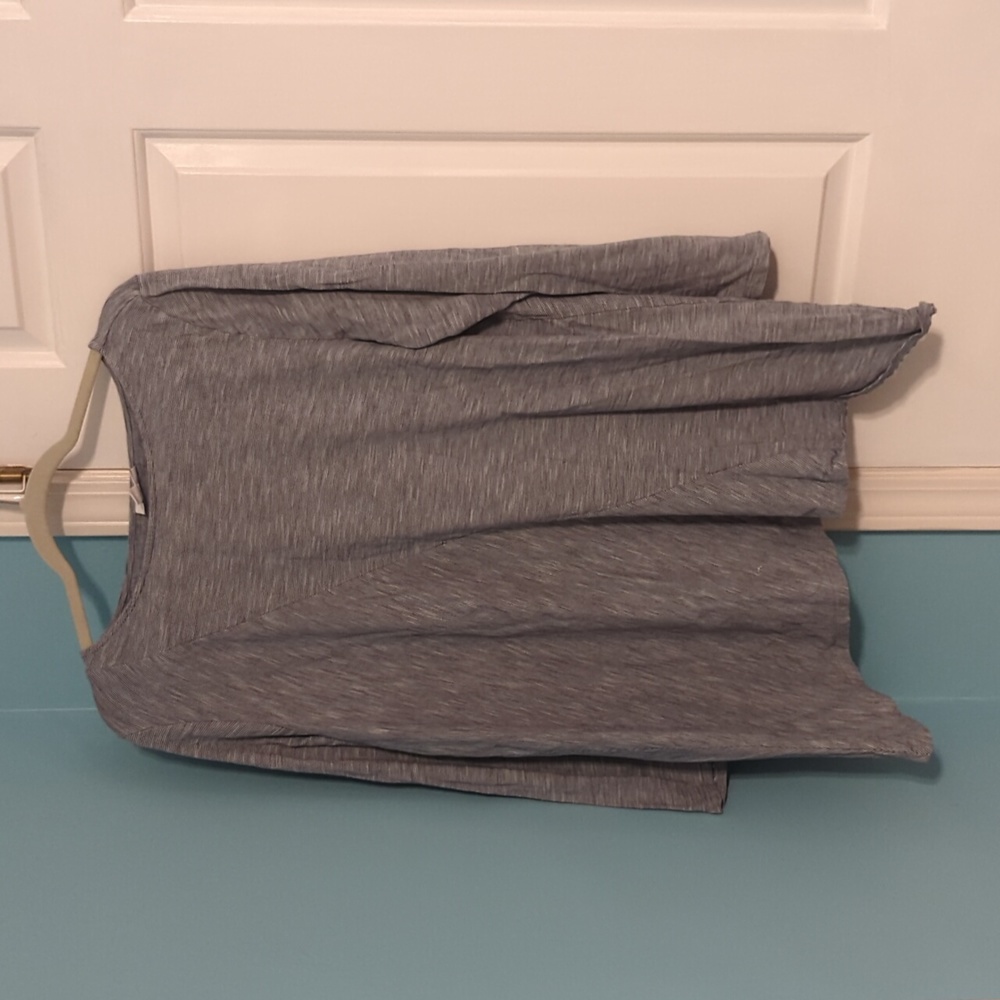 Pure Jill J.Jill Heather Grey Asymmetrical Hem Long Sleeve Top Size XL